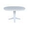 International Concepts 36 in. Solid Wood Round Extension Dining Table with 4 Dining Chairs in White K08-36RXT-23B-C613-4 - alternate 2